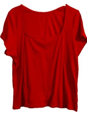 Fitted Square Neck Red Top sz 3X